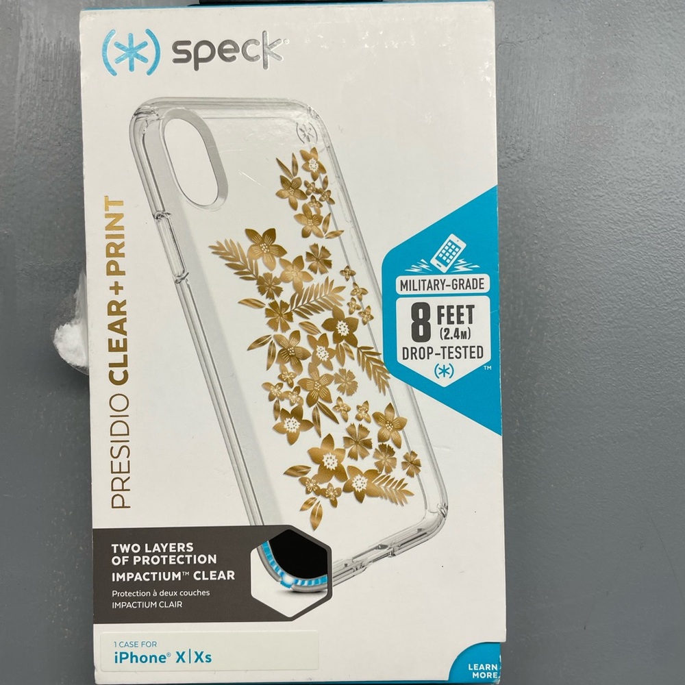 iPhone X Clear and Gold case